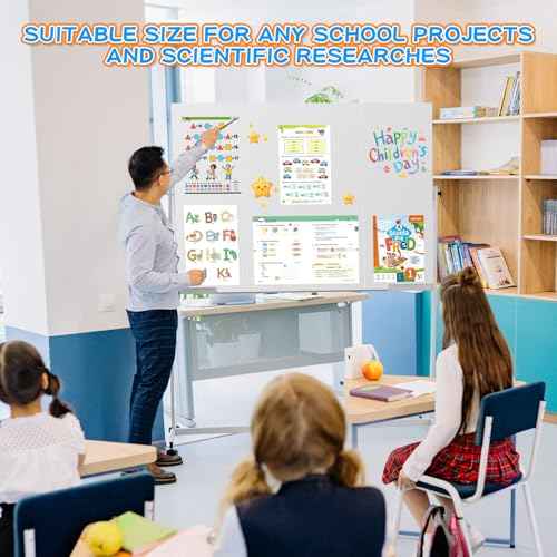 WinTS 6 Packs 36" x 48" Trifold Poster Board White TriFold Poster Boards Corrugated Presentation Board Large&Sturdy Foldable Poster Board for Presentations,School Projects,Science Fair