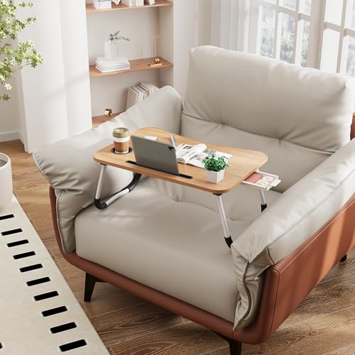 DESTINYGEARS Walnut Beige Portable Lap Desk Bed Tray for Laptop & Breakfast