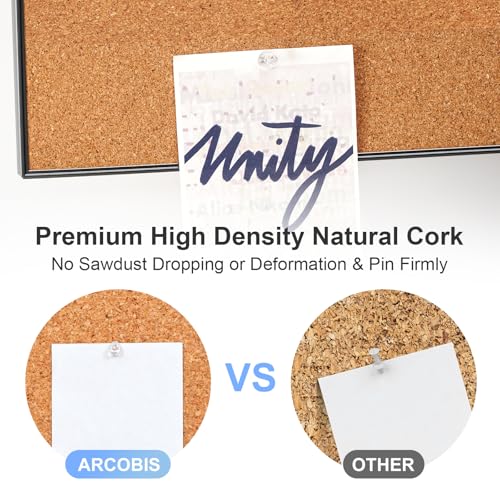 ARCOBIS Black 18x24 Inch Cork & Whiteboard Combo for Home Office & Dorm