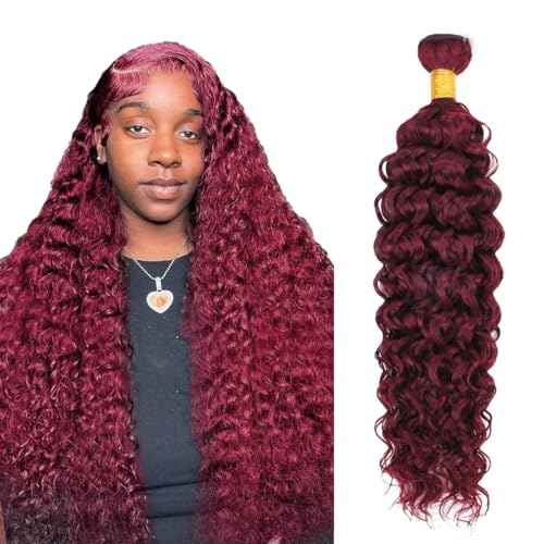 #99J Bundles Human Hair Water Wave Bundles 28 Inch Burgundy Water Wave Bundle Unprocessed Brazilian Virgin Weave Hair 1 Bundle 50 Gram Per Bundle