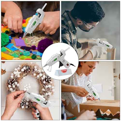 Hot Glue Gun Kit with 30 Glue Sticks, Fast Preheating Hot Melt, High Temp for School Crafts DIY Arts and Quick Home Repairs (20w)