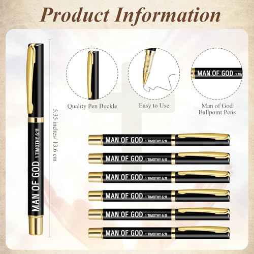 Man of God Gift for Men Christian Baptism Gifts Included Bible Verse Keychain Religious Ballpoint Pens with Cards Bags for Thanksgiving Day Christmas Church Pastors(30 Sets)
