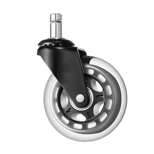 Office Chair Wheels Replacement 7.5mm Stem Size, 3" Roller Blade Style, Replacement Rubber Chair Casters for Hardwood Floor and Carpet