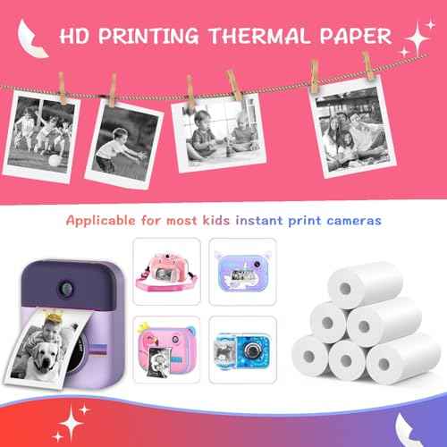 15 Rolls Instant Camera Refill Print Paper, HD Kidizoom Print Camera Paper Refill for Most Kids Instant Camera (57X25mm)