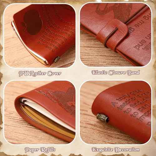 14 Pcs Teacher Appreciation Gifts Bulk Teacher PU Leather Journal Teacher Gifts Writing Notebook for Teacher's Day Graduation Gifts, 14 Styles