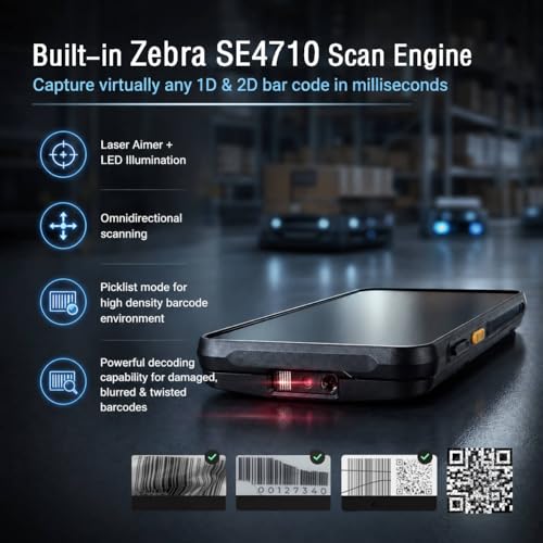 Vanquisher Android 16 Enterprise Handheld Mobile Computer H51S Barcode Scanner