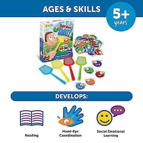 Learning Resources Sight Word Swat A Sight Words Game - Phonics Flash Cards, Board Games for Kids, Montessori Spelling , Homeschool, Classroom Must Haves, Teacher Supplies, Gifts for Boys and Girls