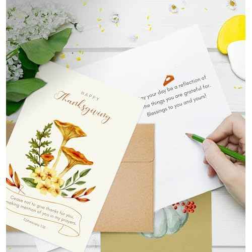 24 Pack Religious Thanksgiving Cards with Self-adhesive Envelopes, 4"x6" Boxed Blessing Religious Note Cards with Sentiments Inside, 24 Designs, NO Repeat