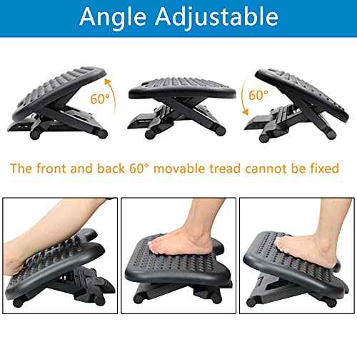 Under Desk Footrest Adjustable Height Comfy Foot Rest with 30 Degree Angle Adjustment for Comfort Home, Office Pressure Relief 18¡¿14 inch