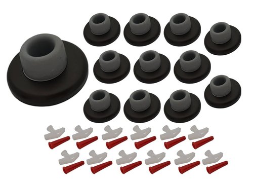 QCAA Stainless Steel Wall Mount Concave Door Stop, 2-1/2" Diameter, ORB Oil Rubbed Bronze, 12 Pack
