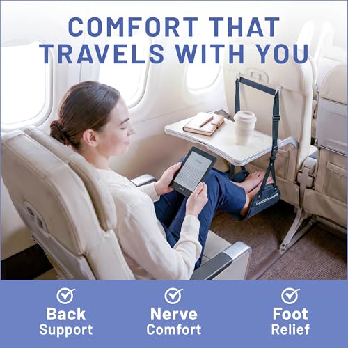 BASIC CONCEPTS Pack of 1 Airplane Foot Hammock Travel Foot Rest for Plane & Train
