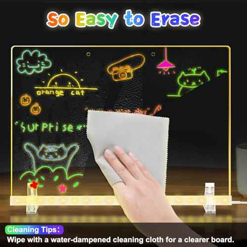 Teen Girl Gifts - Led Drawing Board Gifts for Teenage Girls Christmas Birthday Gift - Light up Message Board with Stand Markers