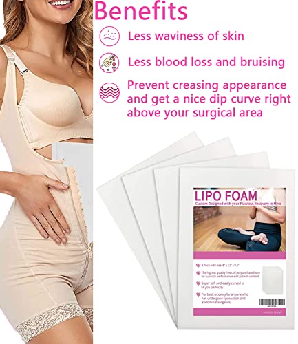 KAIHENG 4-Pack Lipo Foam Boards for Post-Surgery Recovery, 8x11 Inch