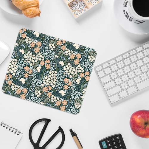 FROGIGO Vintage Garden Mouse Pad with Stitched Edges, 9.25x7.75 inch Washable Non-Slip Desk Mat for Office & Home - 1 Pack