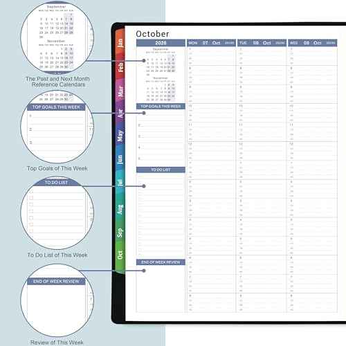 2026 Appointment Book & Planner - 2026 Daily Hourly Planner, 8.5" x 11", Jan 2026 - Dec 2026, 2026 Weekly Appointment Book, Planners with Colorful Tabs, Leather Cover, 15-Minute Interval - Black