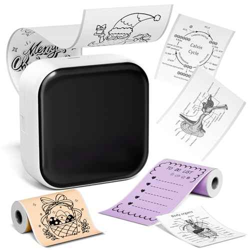 Print Pods Mini Printer, Sticker Maker Machine M02X, Mini Portable Pocket with Sticker, Bluetooth Inkless Receipt for Phone, Thermal Portable Printer for Journal, Note, Photos, Learning