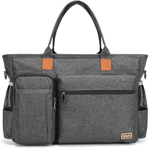 Laptop Tote Bag, Middle Size Computer Messenger Teacher Bag with 15.6'' Padded Laptop Sleeve