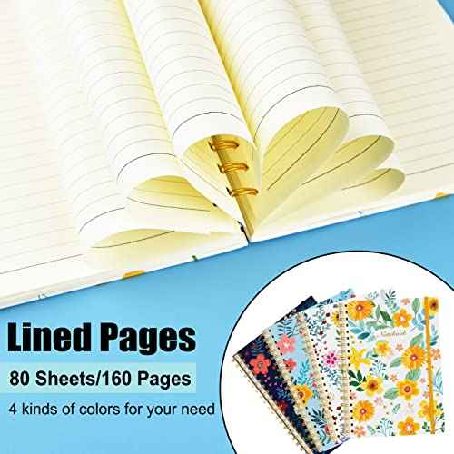 Coopay 8 Pack B5 Spiral Notebook Journal for Women, College Ruled Composition Notebooks Hardcover Spiral Journal, Cute Blooming Floral, Office School Business Supplies, 10.2" x 7.5", 160 Page