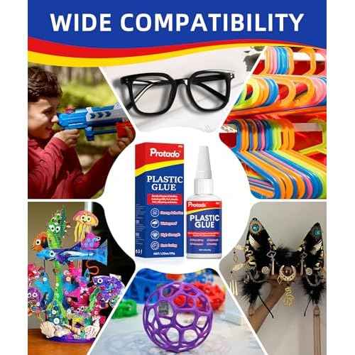 Plastic Glue, 35g Heavy Duty Super Strong Clear Glue, Waterproof Heat Resistant Adhesive for Plastic Bonding, Repair, ABS, PVC, PLA, 3D Printing, Acrylic, Nylon, Vinyl, Toys, Models, DIY Kits