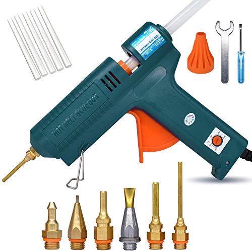 Boswell 150W Full-Size Hot Glue Gun Set with 6 Copper Nozzles – Includes 5 Glue Sticks & Wrench (Set2)