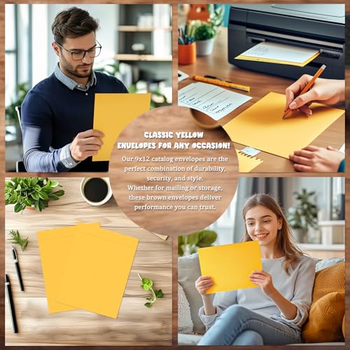 25 Pack Manilla Envelopes 9x12 Self-Seal Brown Office & Business Mailers