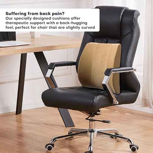 Bucket Seat Thick Foam Lumbar Support Cushion: Orthopedic Relief for Car Seats & Chairs-Beige