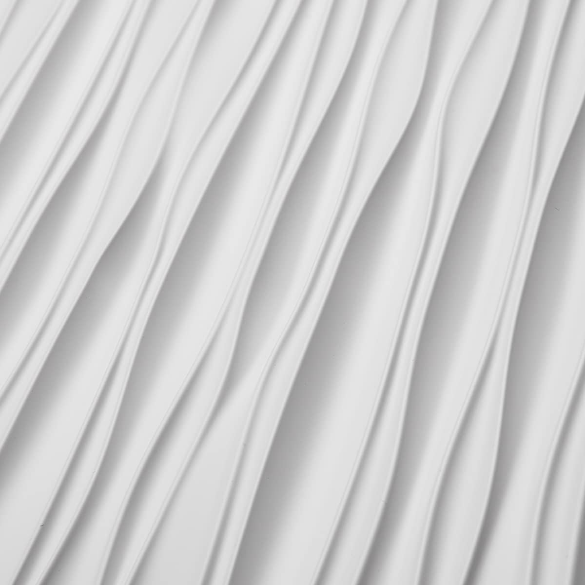 Art3d 3D Wall Panels - Large White PVC Textured Wavy Design for Stunning Interior Décor | Pack of 6 Tiles (47.2"×23.6")