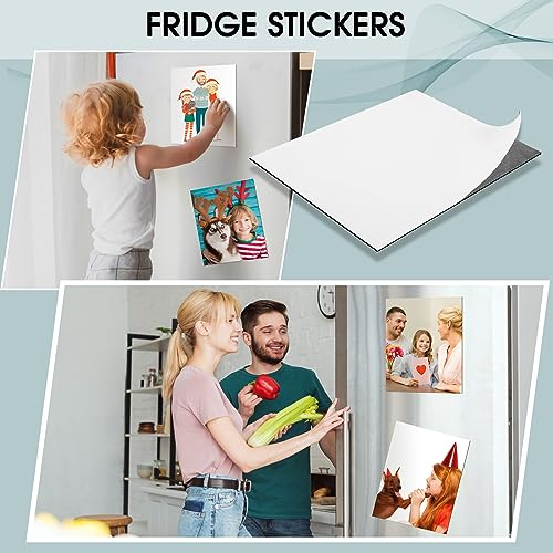 Xuhal 50 Pcs Magnetic Adhesive Sheets Black Magnetic Sheets with Adhesive Backing Flexible Self Paper Easy to Cut for Craft Board Photo Fridge (8 x 10 Inch)