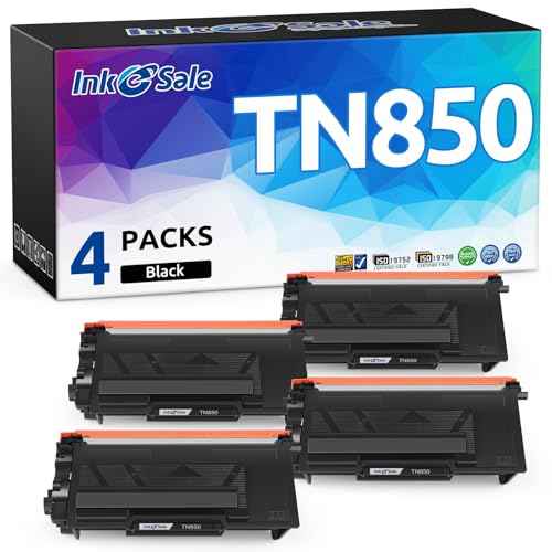 INK E-SALE TN850 High Yield Toner Cartridge Compatible Replacement for Brother TN-850 TN820 Toner for Brother DCP-L5650DN HL-L6200DW HL-L6400DWT MFC-L6750DW MFC-L6800DW MFC-L6900DW Ink (4-Pack Black)