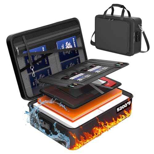 5200¡ÆF Fireproof Document Box, Important Document Organizer, Document Safe Box Fireproof Waterproof, 2025 Latest Model