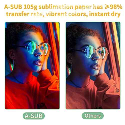 A-SUB Sublimation Paper- 150 Sheets Heat Transfer Paper 11x17 inch Compatible with Inkjet Sublimation Printer 105g