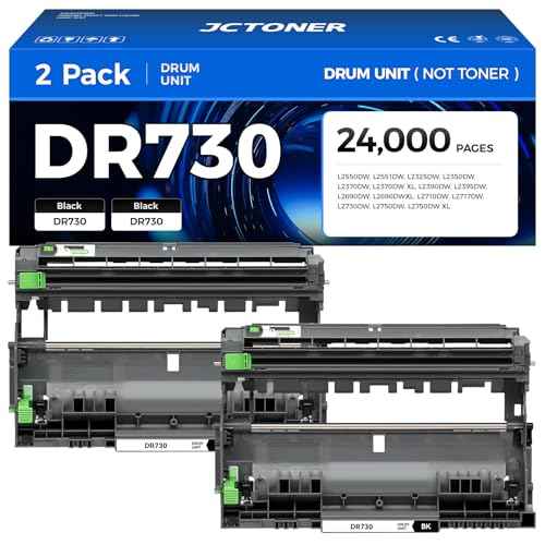 DR730 Drum Unit (Not Toner) 2-Pack Replacement for Brother DR-730 Imaging Drum Compatible MFC-L2710DW MFC-L2750DW DCP-L2550DW HL-L2350DW HL-L2395DW HL-L2370DW HL-L2390DW MFC-L2690DW HL-L2325DW Printer