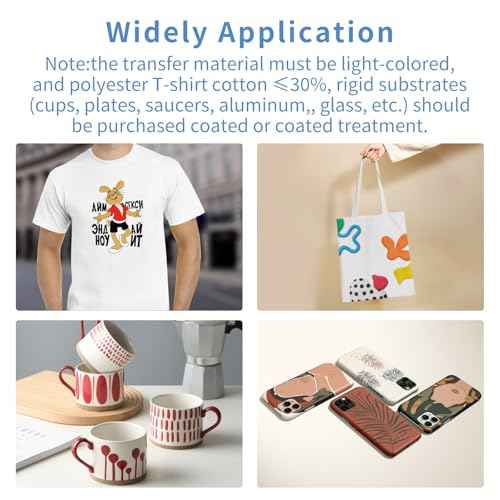 Sublimation Paper Roll 105gsm 13 Inch x 328 Feet, Fast Dry Compatible with Inkjet Printer, For T-Shirts Mugs Fabric DIY