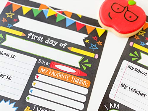 Chalk Fiesta My First Day of School Board - 10pcs Double Sided First & Last Day Sign, Vertical