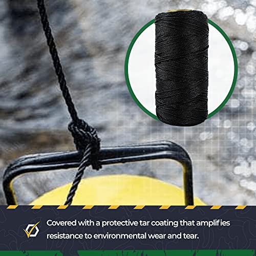SGT KNOTS Tarred Twine #36 1/4 lb (120 ft) Black Bank Line - Nylon Utility Cord