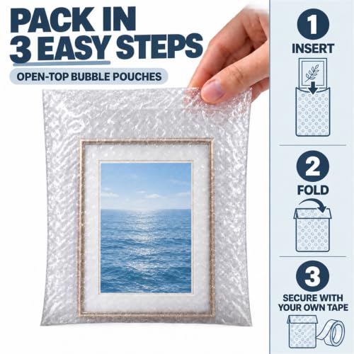 8x10 Inch Clear Bubble Pouches Wrap - 50PCS Double Wall Shockproof Packaging