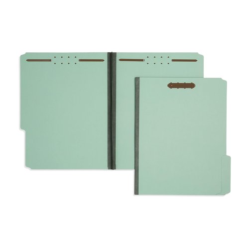 Blue Summit Supplies Pressboard File Folder, 1 Inch Expansion, Top-Tab, Letter Size, Gray/Green 25 Pack