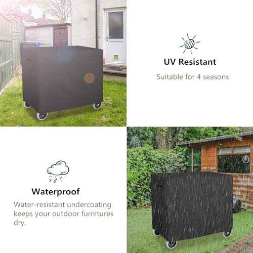 Bitubi Service Cart Cover for 500-Pound Capacity Service Utility Cart,Heavy Duty Waterproof Utility Cart Cover - 35''L x 18.5''W x 31''H(Black)