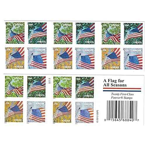 Forever Stamps A Flag for All Seasons - book of 20 postage stamps