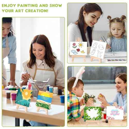 100 Pcs Mini Wood Display Easel Stands 5 Inch Small Wooden Canvas Easels A-Shaped Tripod Small Easels Arts Crafts Easels for Small Canvas Holder, Crafts, Signs, Photos, DIY Crafts, Home Decoration