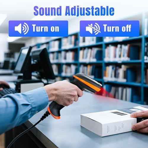 Tera Upgraded USB 1D 2D QR Barcode Scanner Wired, Officially Certified Dustproof Shockproof Waterproof IP65 Ergonomic Handle Fast and Precise Scan for Windows Linux Plug and Play Model D5100Y