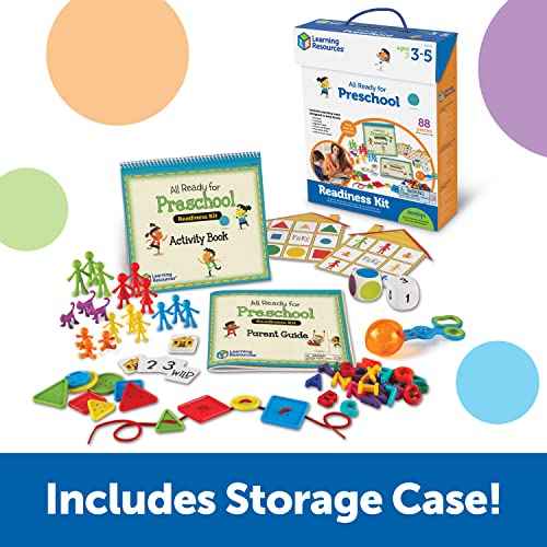 Learning Resources All Ready for Preschool Readiness Kit - 60 Activities Set, Ages 3+, Kindergartner Preparation Kit, Preschool Homeschool, Preschool Curriculum Kit
