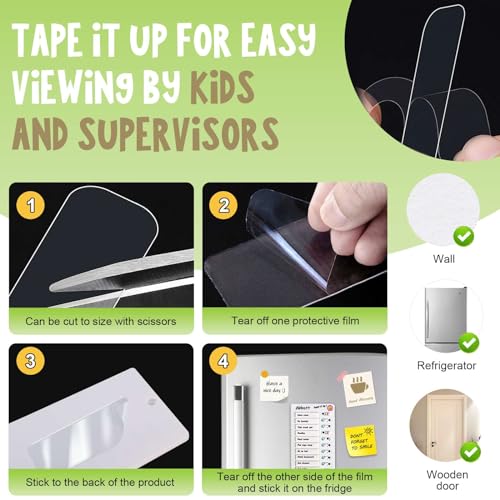 3 Pieces to Do List Checklist Boards, Plastic Memo Boards, Detachable Message Boards Checklist Slider, Schedule Planning Boards with 3 Acrylic Adhesive and 10 Cardstock for Check Items Accessories