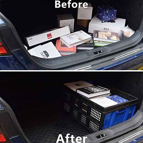 Foldable Plastic Storage Crate ? Stackable & Collapsible Basket, 1.73 Cu Ft for Home, Office & Garage