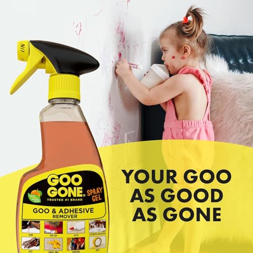 Goo Gone Adhesive Remover Spray Gel 12 Oz with Scraper - Surface Safe & Drip-Free