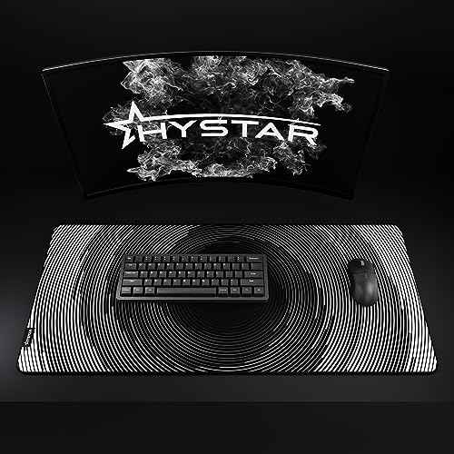 Hystar¢ç Extended Gaming Mouse Pad | XXL 36" x 16" | 5mm Thick, Waterproof Surface, Smooth Polyester Fabric, and Natural Rubber Base | Abyss