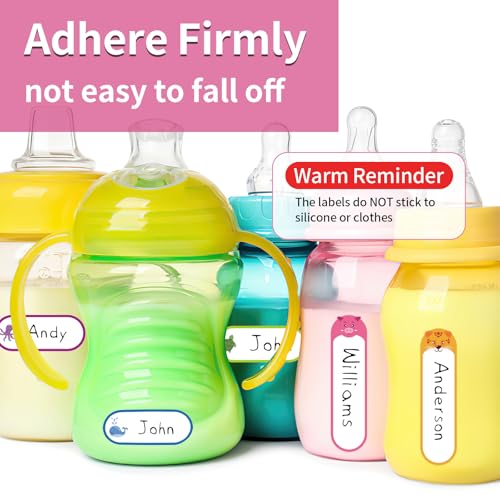 Animal Waterproof Labels for Kids' Items - 480 Pack Daycare Name Stickers