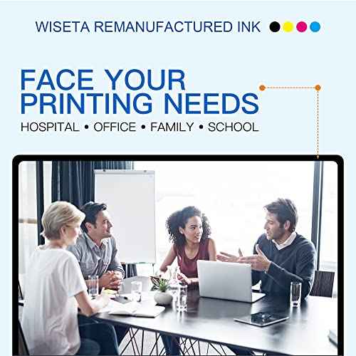 Wiseta 812XL Ink Cartridges High Yield Remanufactured Replacement for Epson 812 XL T812XL 812 to use with WF-7820 WF-7840 WF-7310 EC-C7000 Printer (4 Pack, BCMY)