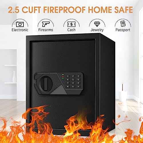 3.3 Cubic Feet Large Safes for Home Use Fire and Water proof, Digital Security Safe with Key and Combination, Home Safes Water and Fireproof for Firearm Medicine Money Valuables