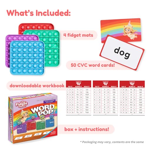 Kids Word Pop Fidget Game - CVC Word Building & Reading Skills